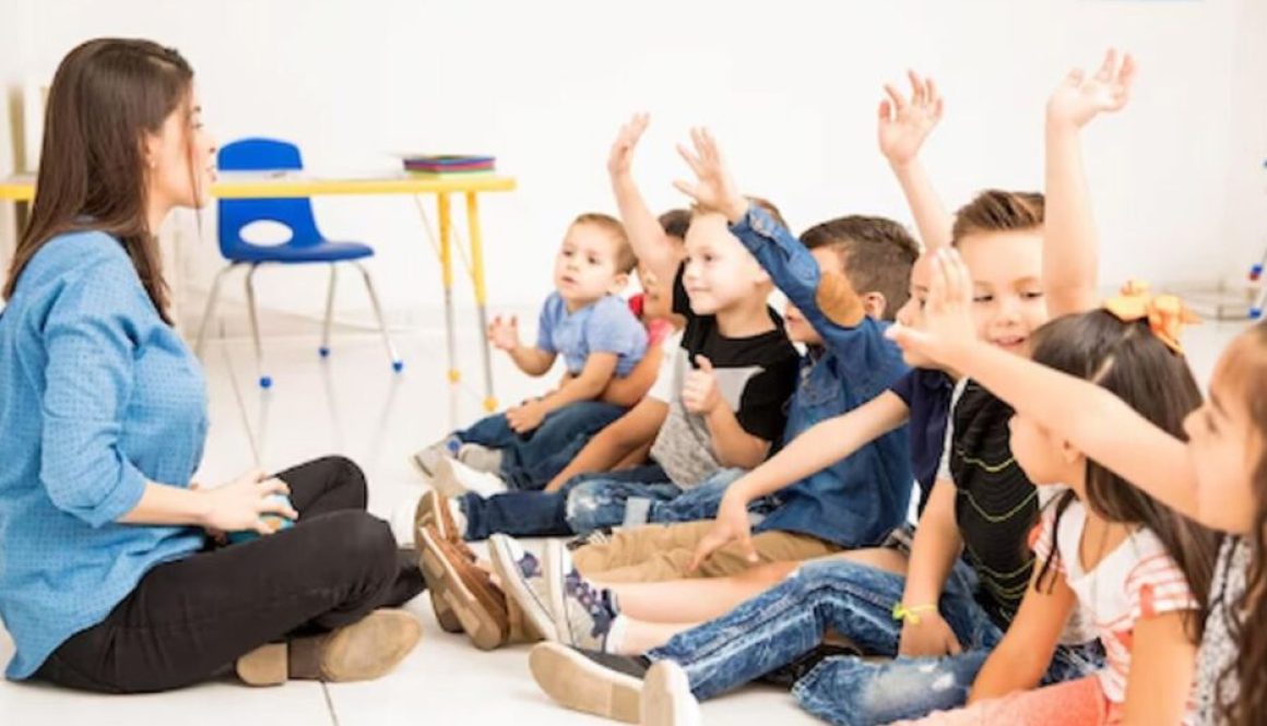 Crianças em uma sala de aula