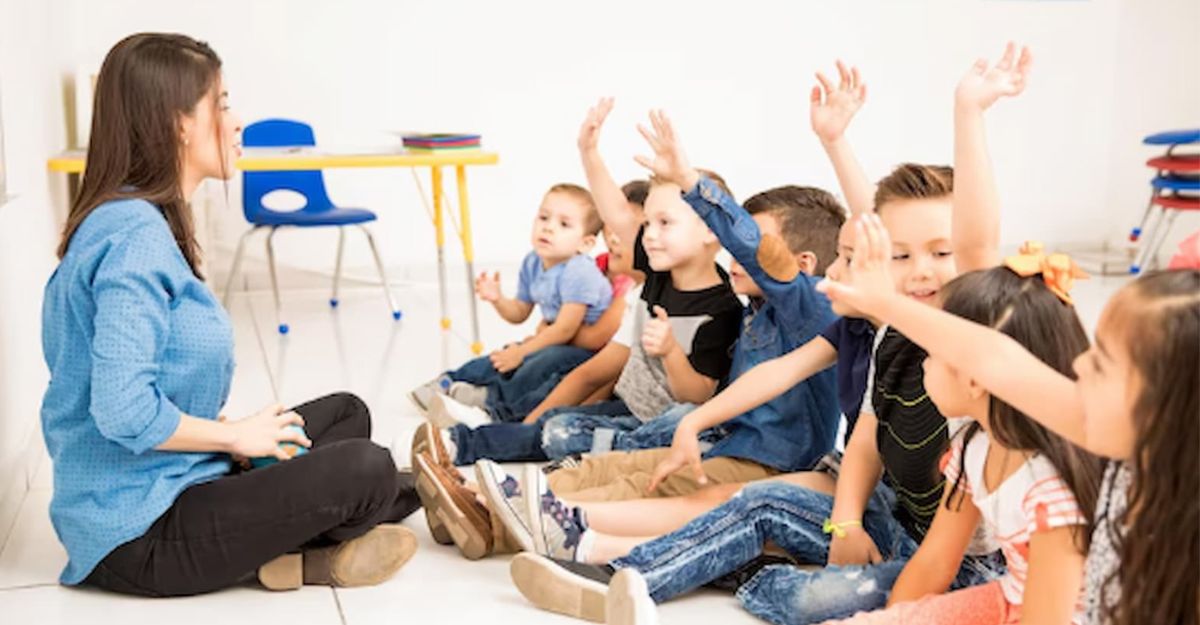 Crianças em uma sala de aula