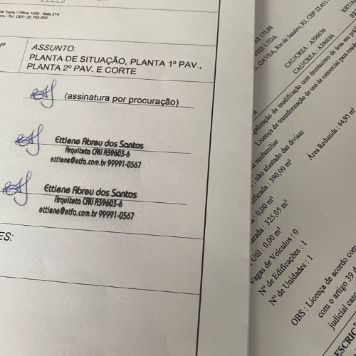 Documentação do processo de transformação de uso aprovado pela Prefeitura do Rio