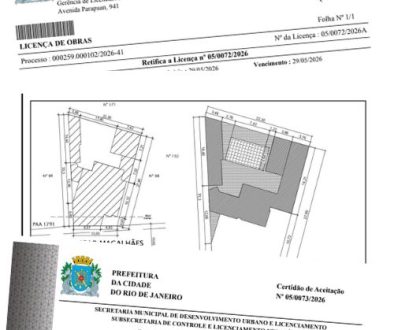 Aceitação de obras emitida pela Prefeitura após legalização de residência unifamiliar na Ilha do Governador