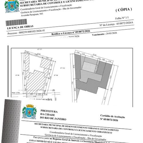 Aceitação de obras emitida pela Prefeitura após legalização de residência unifamiliar na Ilha do Governador